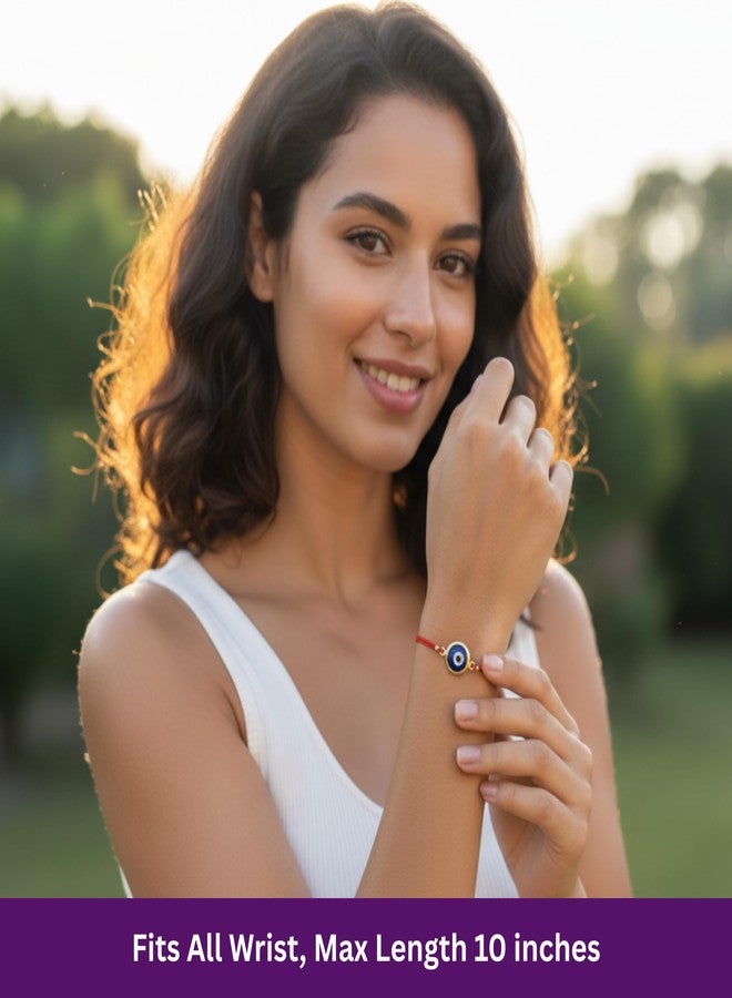 BCS Evil Eye Bracelets Adjustable Red String Amulet for Women Men Authentic Turkish Handmade Glass Bead Good Luck Protection Charm One Size Fits All - Navy Blue (8 Pieces) - Image 3